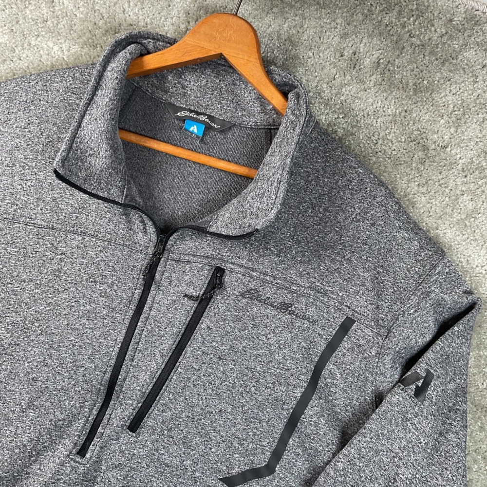 Eddie Bauer Quarter Zip Pullover Mens XL Gray First Ascent Performance Fleece